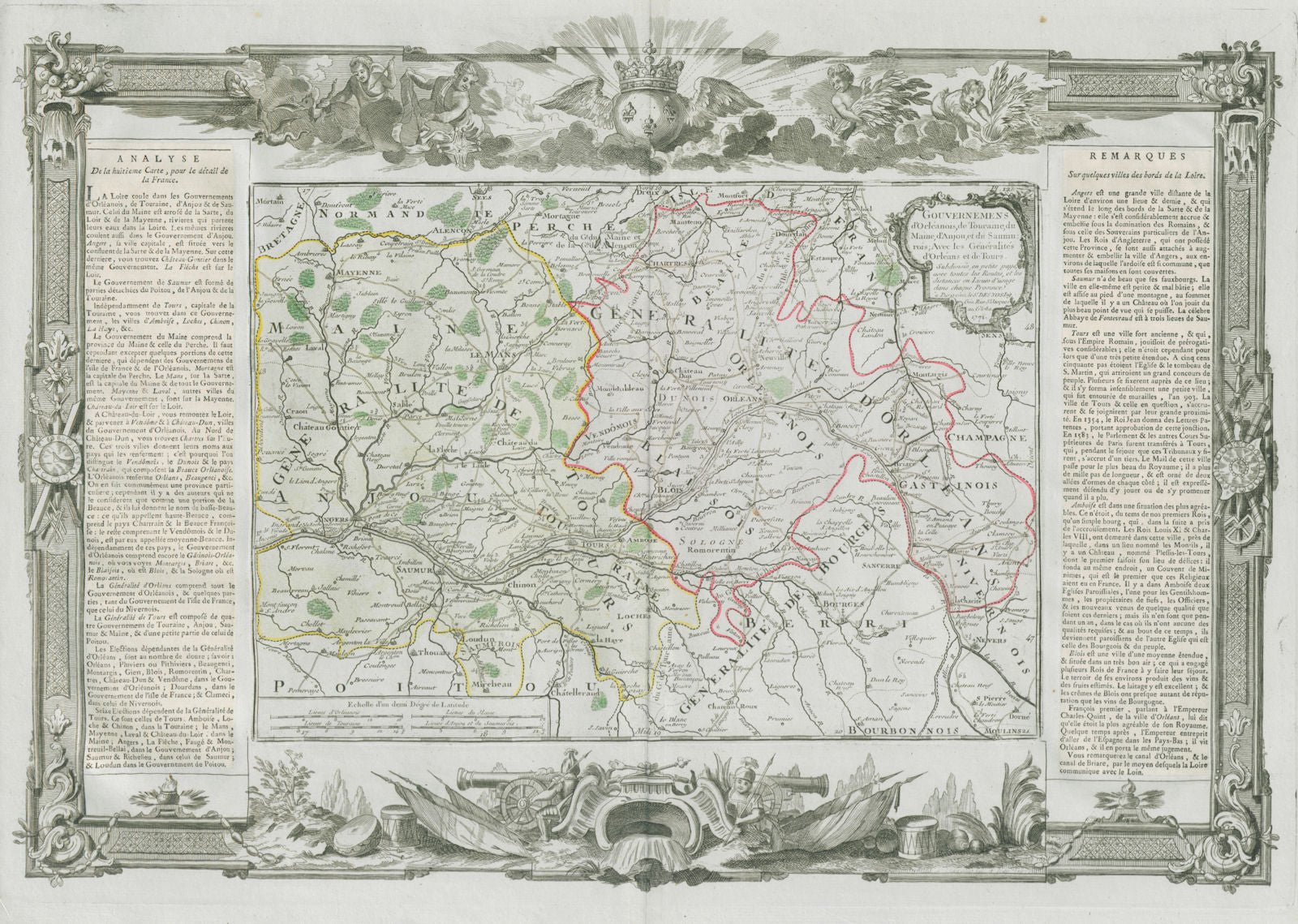 Orléanois, Touraine, Maine, Anjou & Saumurois. Loire. DESNOS/DE LA TOUR 1771 map